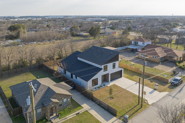 aerial view featuring a residential view