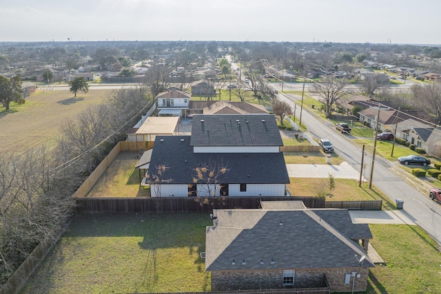 aerial view with a residential view