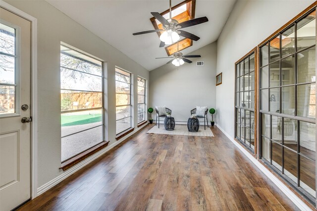 2261 Woodcreek, Carrollton, TX 75006 - unfurnished sunroom featuring lofted ceiling