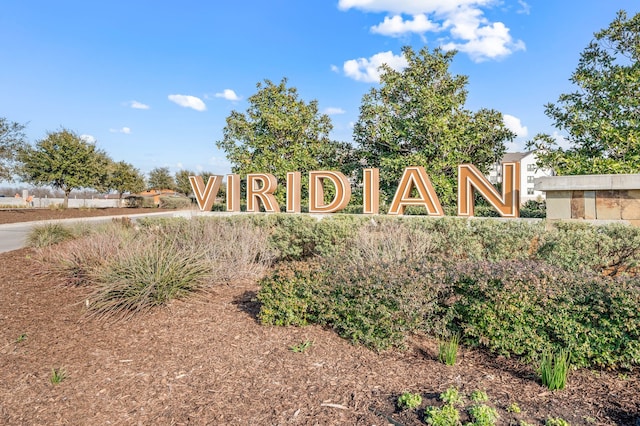 view of community sign