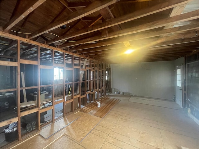 basement featuring plenty of natural light