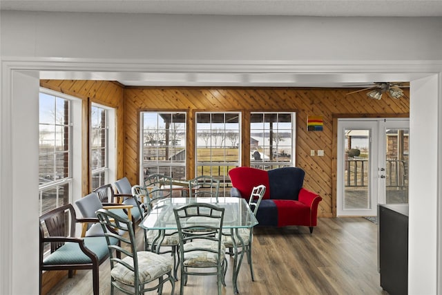 sunroom with french doors