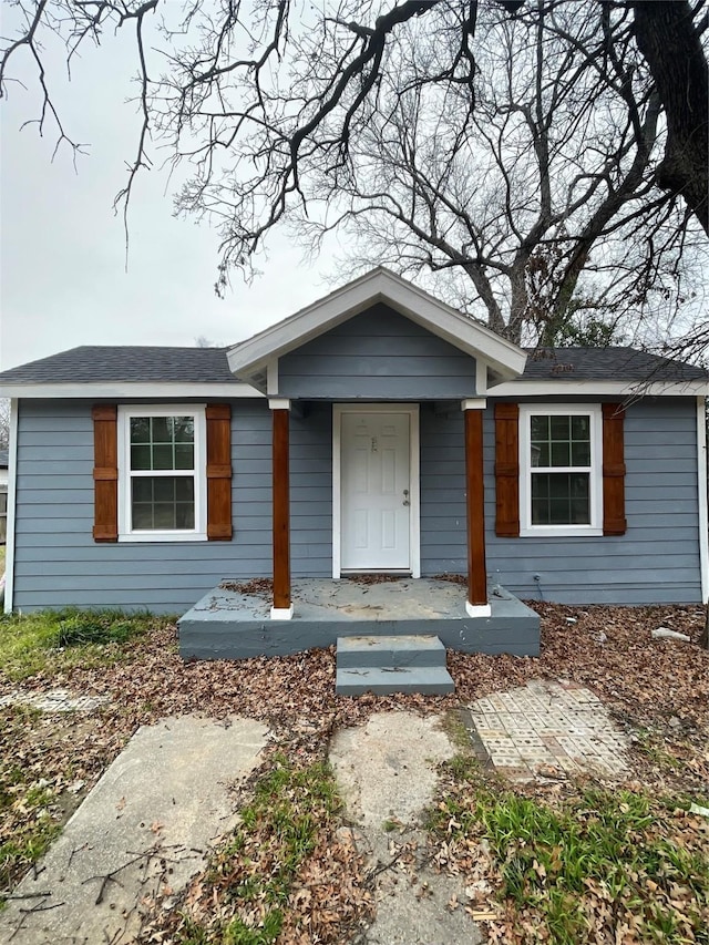 view of single story home