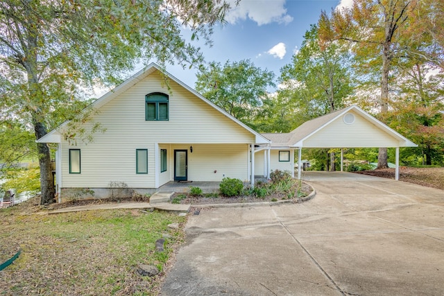 view of front of house with a carport