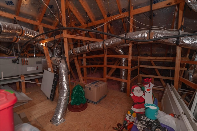 view of unfinished attic