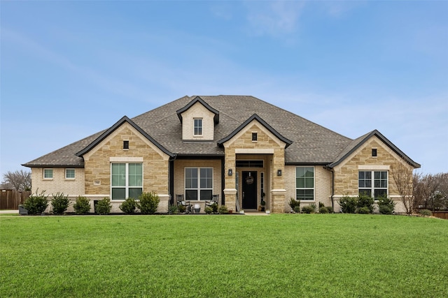 view of front of house with a front yard