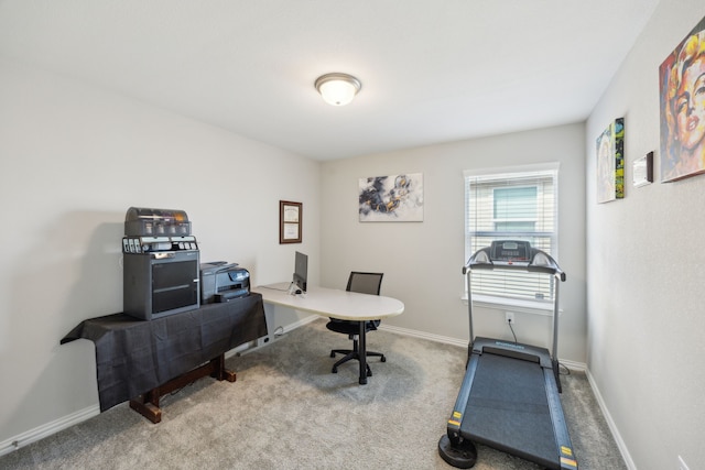 office area with carpet and baseboards