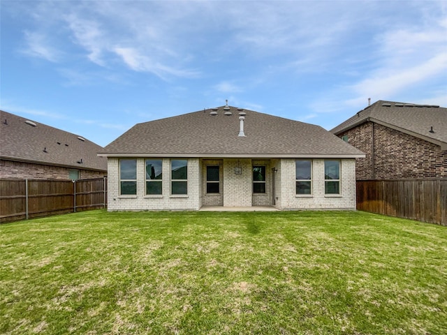 6416 Texas Cowboy Dr, Fort Worth, TX 76123 - back of house featuring a patio, brick siding, and roof with shingles