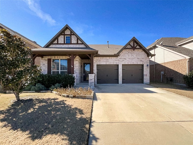 view of front of house with a garage