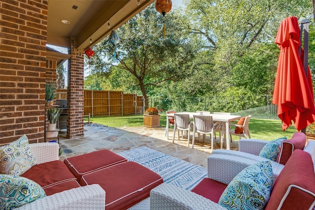 view of patio / terrace with an outdoor hangout area