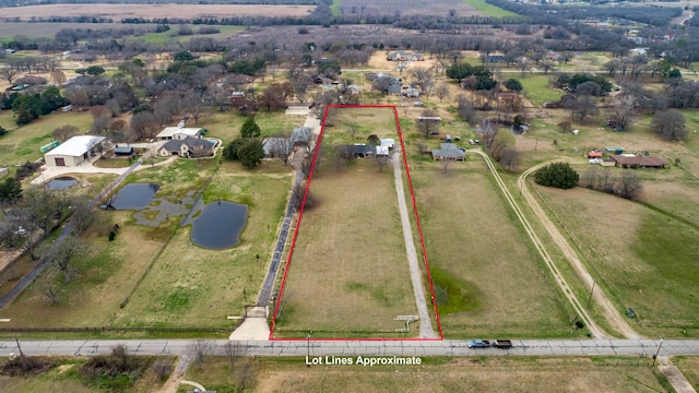 bird's eye view with a rural view