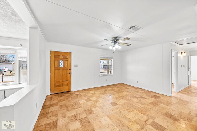 4725 Bruce St, Bossier City, LA 71111 - entrance foyer featuring ceiling fan and light parquet flooring