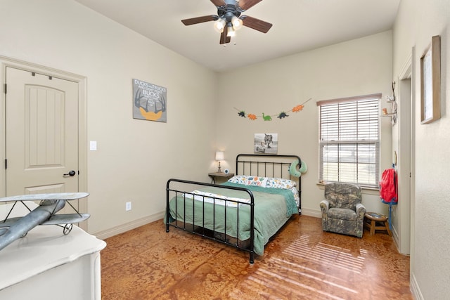 bedroom with ceiling fan