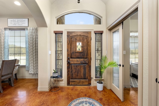 foyer entrance with crown molding