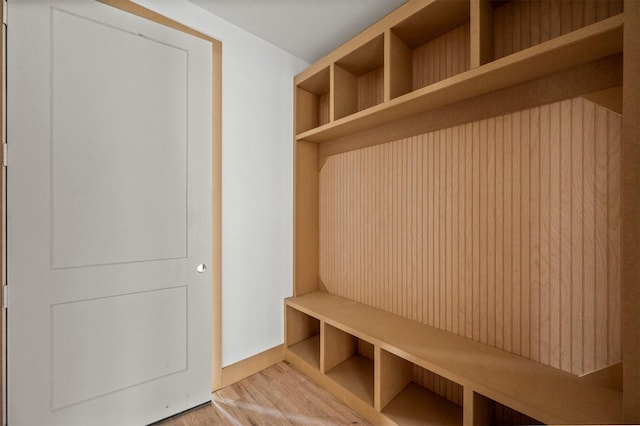 mudroom with light wood-type flooring