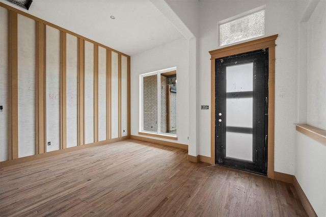 entryway with wood-type flooring