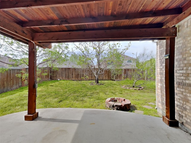 10805 Winged Foot Dr, Rowlett, TX 75089 - view of patio / terrace with a fire pit