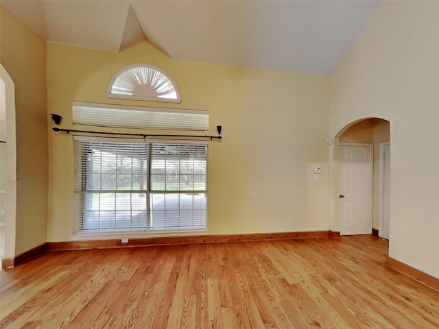 10805 Winged Foot Dr, Rowlett, TX 75089 - unfurnished room featuring high vaulted ceiling and light wood-type flooring