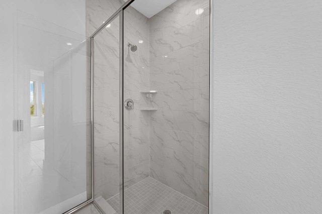 bathroom featuring walk in shower