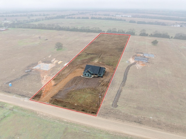 aerial view featuring a rural view