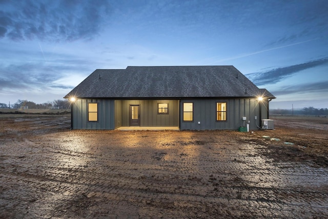 view of front of house featuring central AC