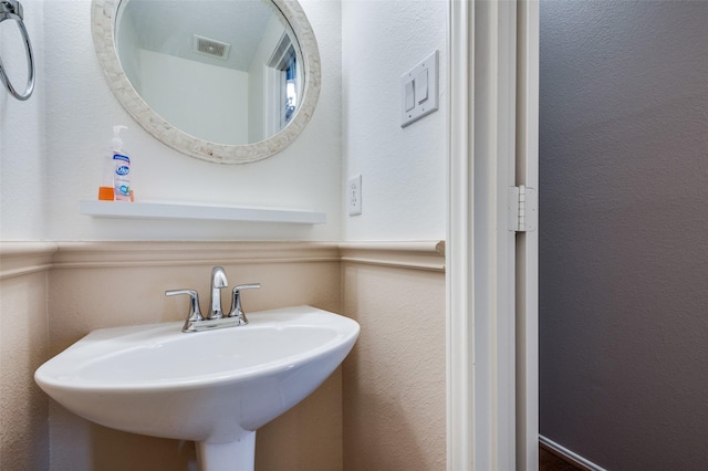 bathroom with visible vents and a sink