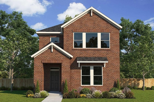 view of property featuring a front yard