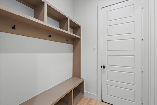 mudroom with light wood-type flooring