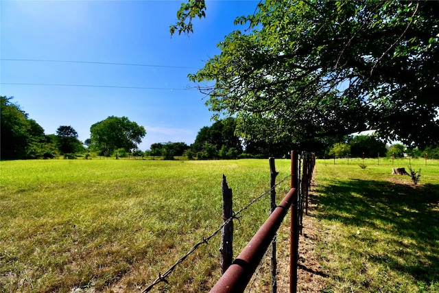 view of yard with a rural view