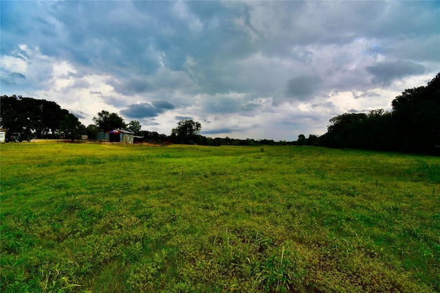 view of yard with a rural view