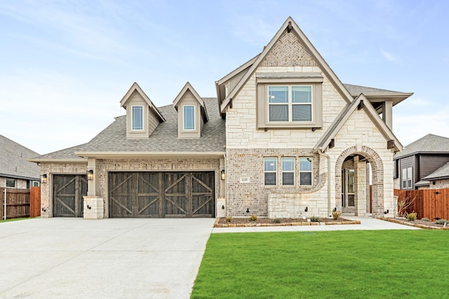 view of front facade with a front lawn