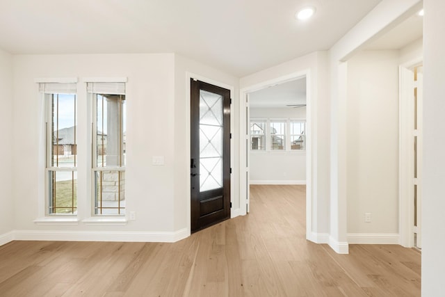 foyer entrance featuring light hardwood / wood-style floors