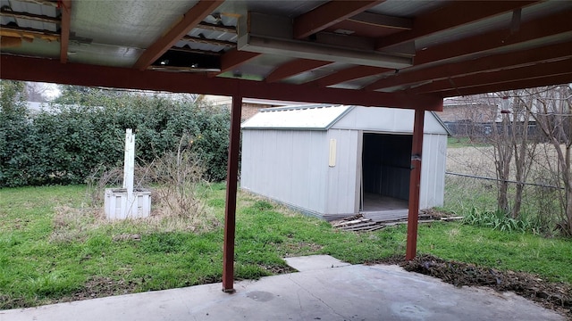 1802 SE 26th Ave, Mineral Wells, TX 76067 - view of patio / terrace with a shed, an outdoor structure, and fence