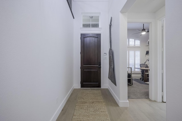 entrance foyer featuring light wood-type flooring