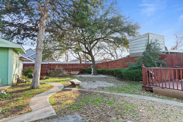 view of yard with a deck