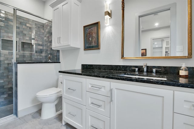 477 Lakepoint Loop, Pottsboro, TX 75076 - bathroom with vanity, toilet, and tiled shower