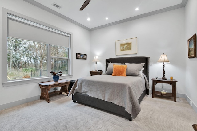 477 Lakepoint Loop, Pottsboro, TX 75076 - carpeted bedroom with baseboards, ornamental molding, and multiple windows