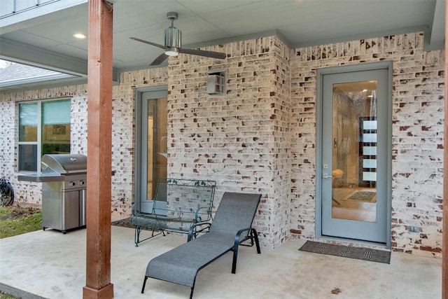 477 Lakepoint Loop, Pottsboro, TX 75076 - view of patio with a ceiling fan and a grill