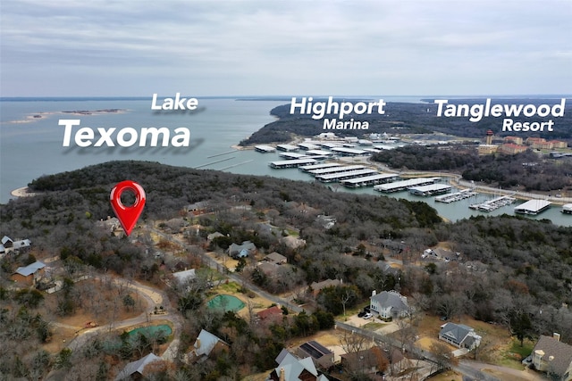 477 Lakepoint Loop, Pottsboro, TX 75076 - aerial view with a water view