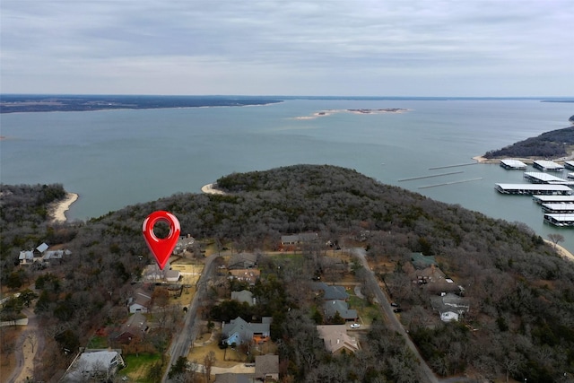 477 Lakepoint Loop, Pottsboro, TX 75076 - birds eye view of property with a water view