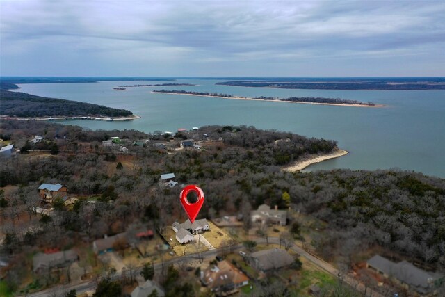 477 Lakepoint Loop, Pottsboro, TX 75076 - birds eye view of property featuring a water view
