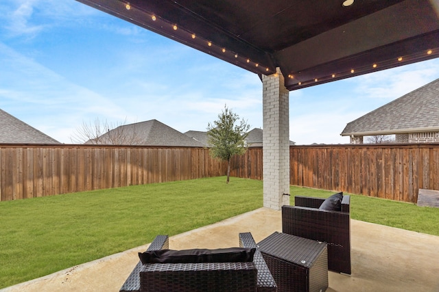 view of patio / terrace featuring a fenced backyard