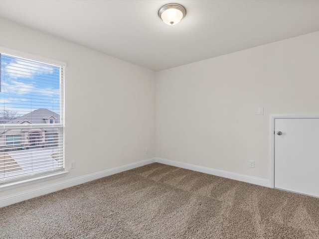 spare room featuring carpet floors and a wealth of natural light