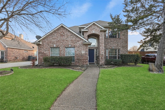 front facade with a front lawn