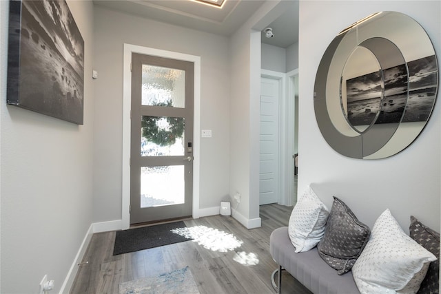 entrance foyer featuring hardwood / wood-style floors