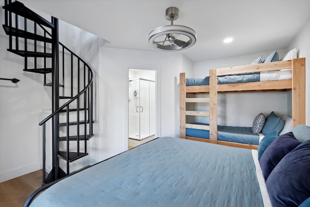 bedroom featuring hardwood / wood-style floors