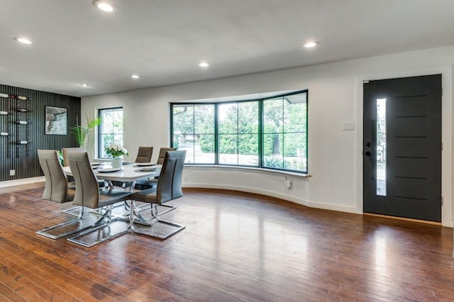 dining room featuring dark wood-type flooring