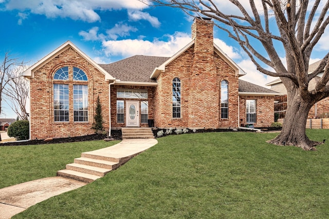 view of front facade with a front yard