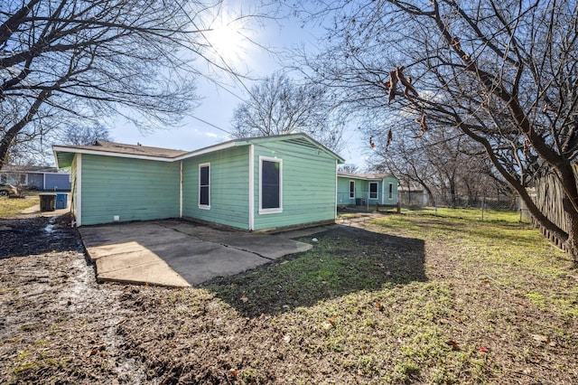 back of house featuring a patio and central AC unit