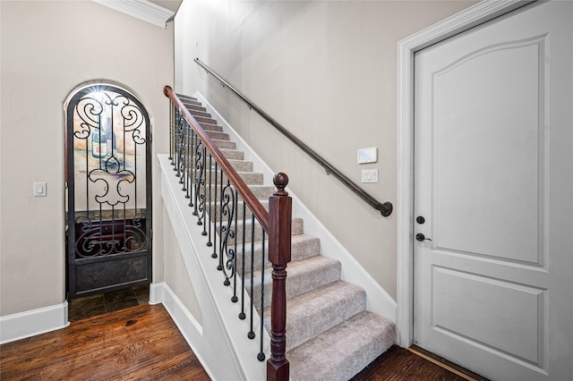 105 Zephyr Ct, Aurora, TX 76078 - stairs featuring wood finished floors and baseboards
